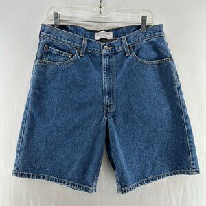 Levi Strauss Signature Relaxed Fit Denim Shorts Mens 34 Zip Fly Medium Wash Blue